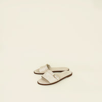 Louis Vuitton Cream Monogram Empreinte Lockit Flat Mules 38.5