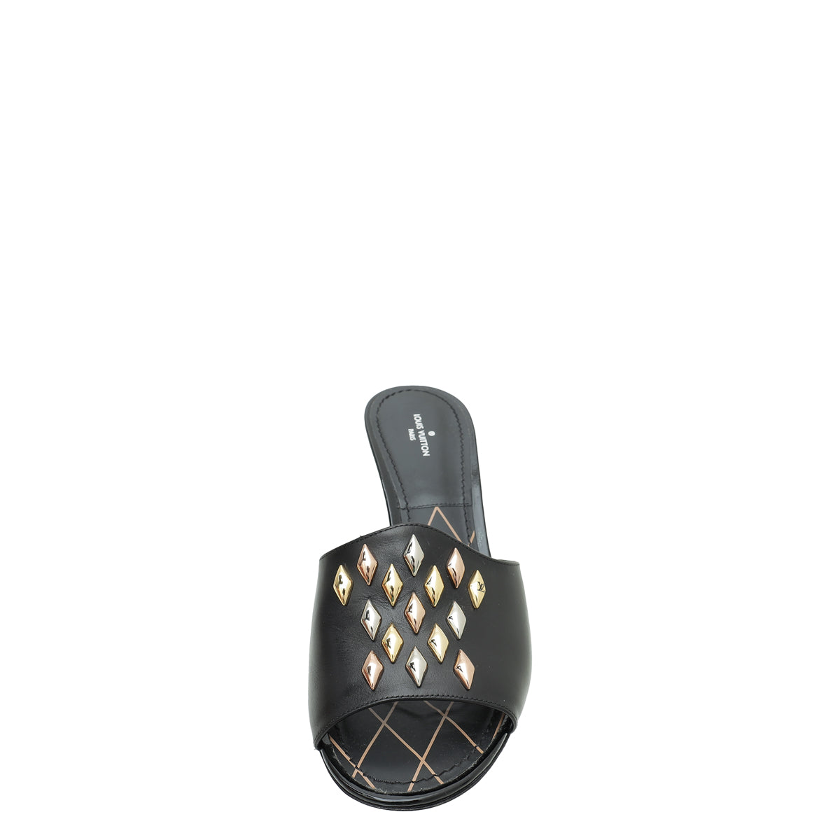 Louis Vuitton Black Studded Slide Sandals 38.5-Louis Vuitton-THE CLOSET