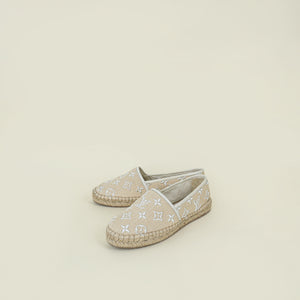 Louis Vuitton Beige Monogram Starboard Flat Espadrille 36.5