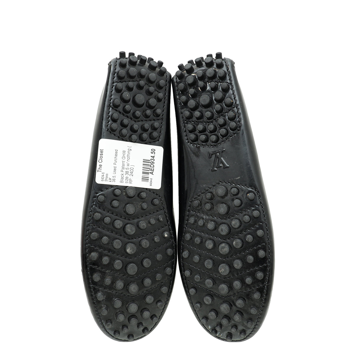 Louis Vuitton Black Logo Enamel Bar Embellished Loafers 38.5