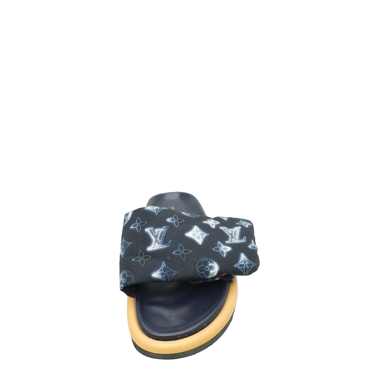 Louis Vuitton Navy Blue Nylon Monogram Pool Pillow Comfort Mules 38-Louis Vuitton-THE CLOSET