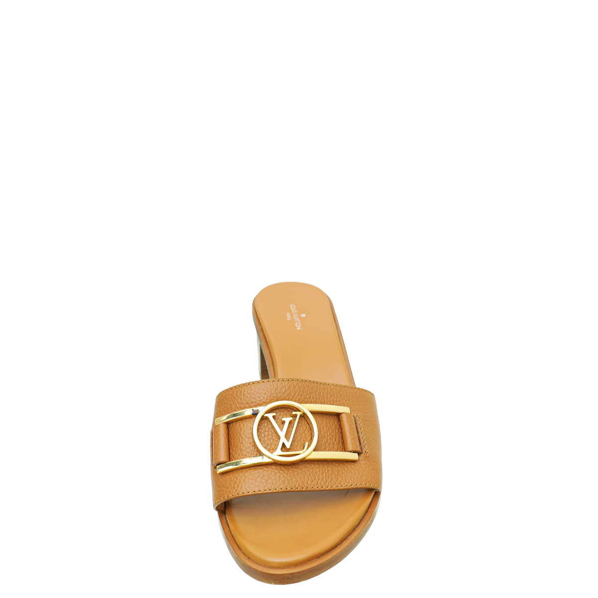 Louis Vuitton Tan Lock It Mules 38 – THE CLOSET