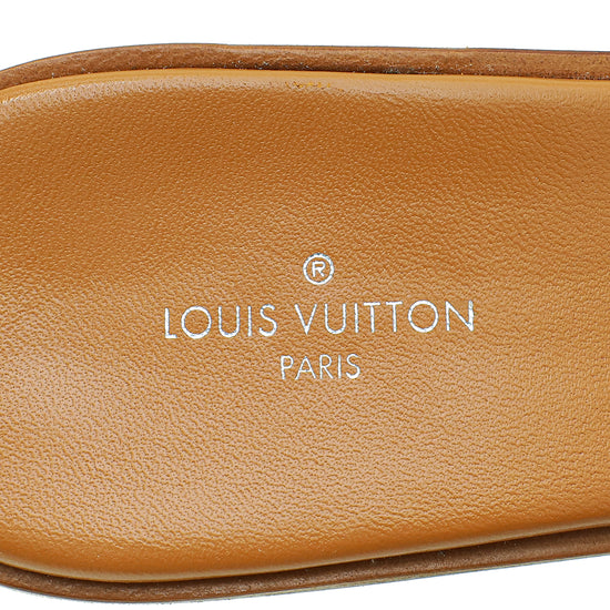 Louis Vuitton Tan Lock It Mules 38