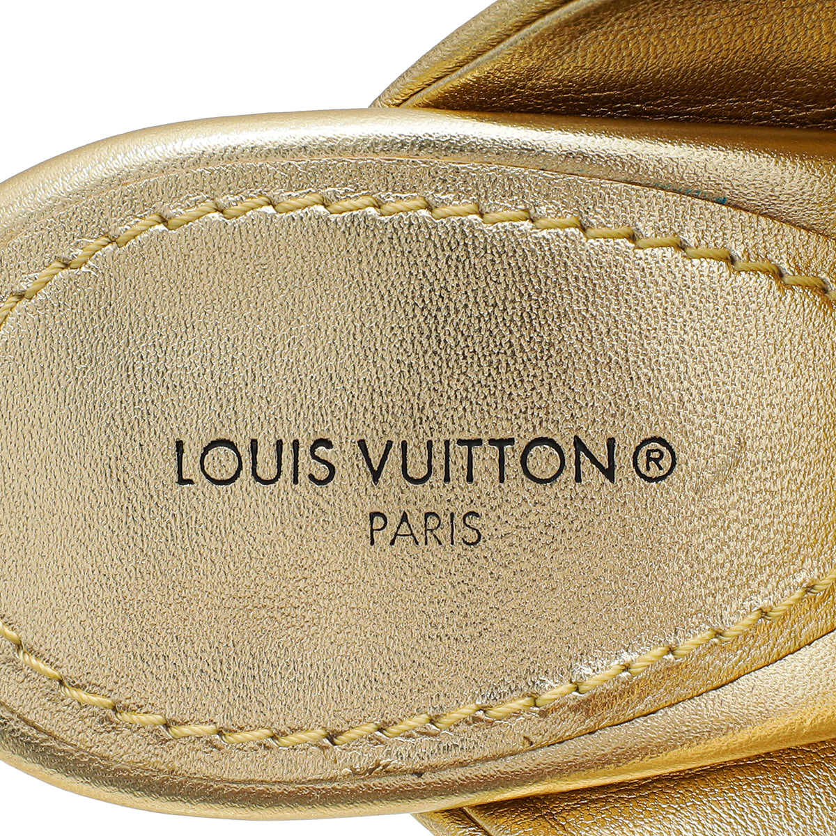 Louis Vuitton Gold Metallic Drapy Heel Mules 38