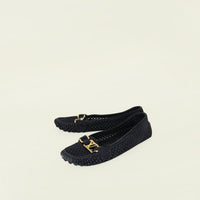 Louis Vuitton Black Perforated Oxford Loafers 38