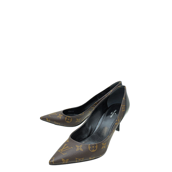 Louis Vuitton Monogram Black Cherie Pump 38