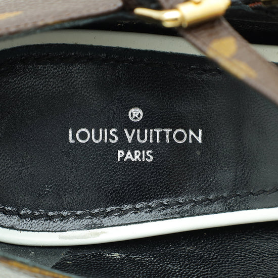 Louis Vuitton Monogram White Matchmake Ankle Strap Pump 39