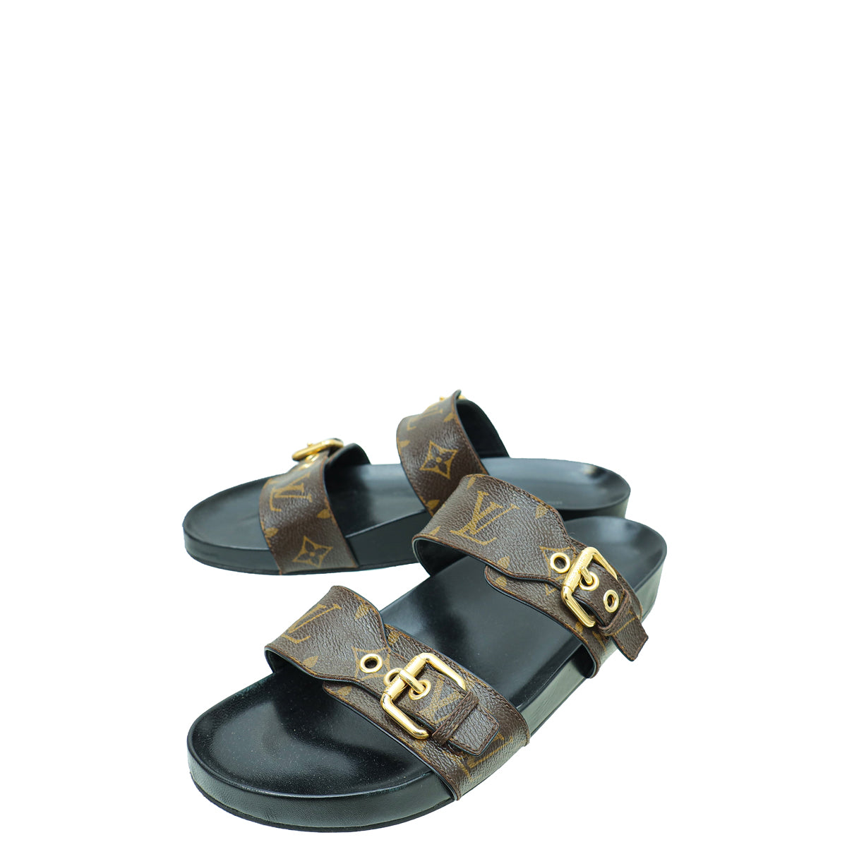 Louis Vuitton Bicolor Monogram Bom Dia Flat Mule 39-Louis Vuitton-THE CLOSET