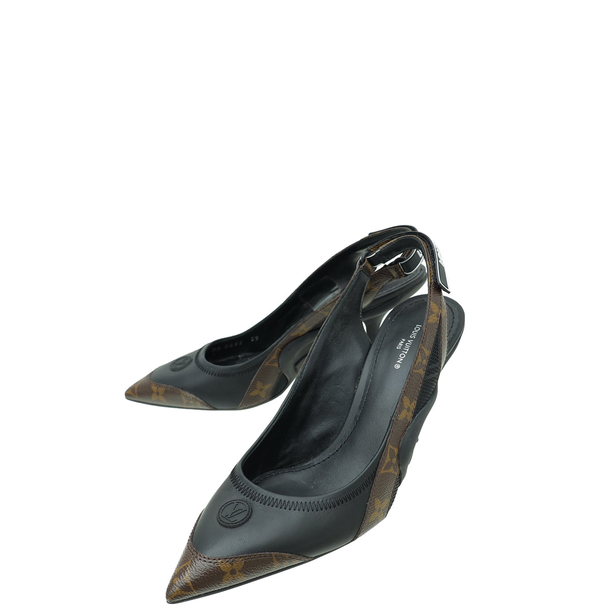 Louis Vuitton Monogram Black Archlight Slingback Pump 39