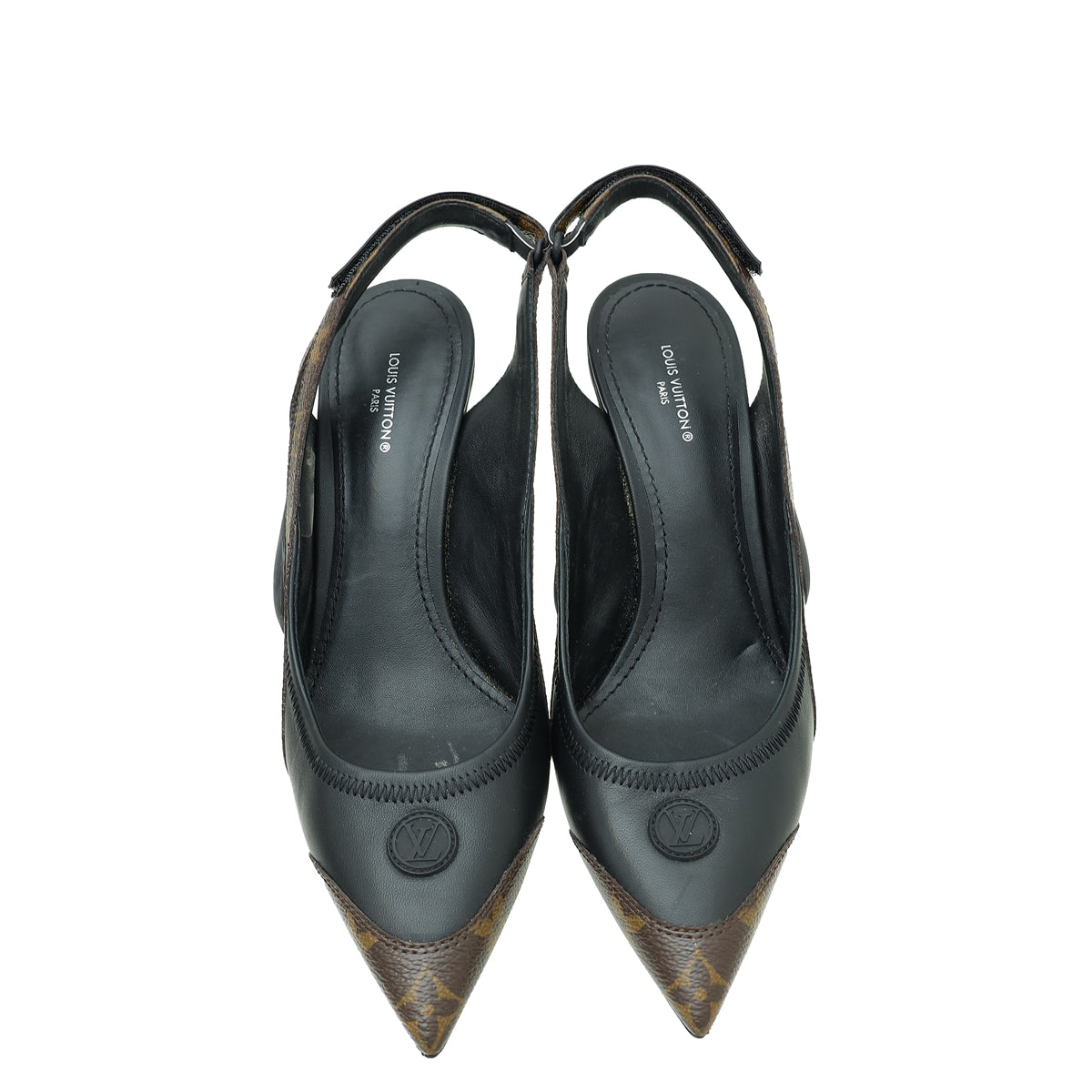 Louis Vuitton Monogram Black Archlight Slingback Pump 39