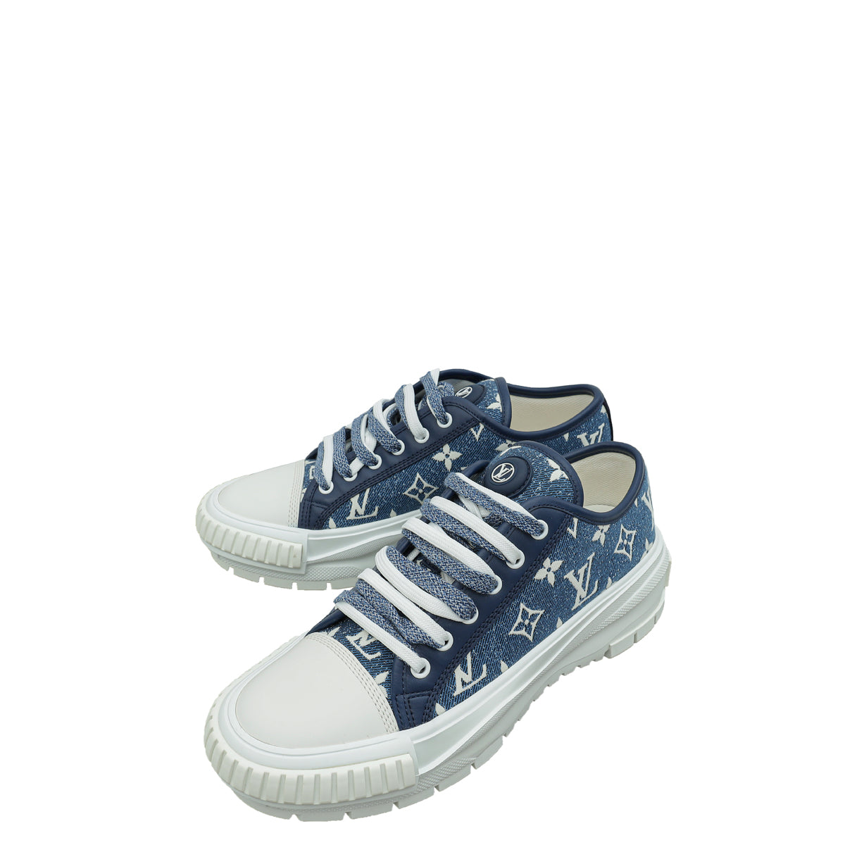 Louis Vuitton Bicolor Monogram Denim Squad Sneaker 39