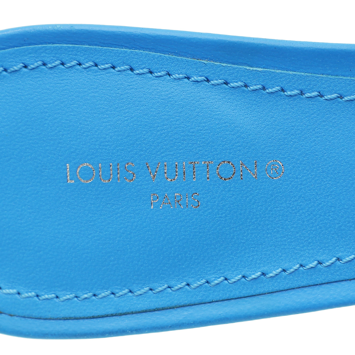 Louis Vuitton Royal Blue Monogram Embossed Revival Heeled Mules 39
