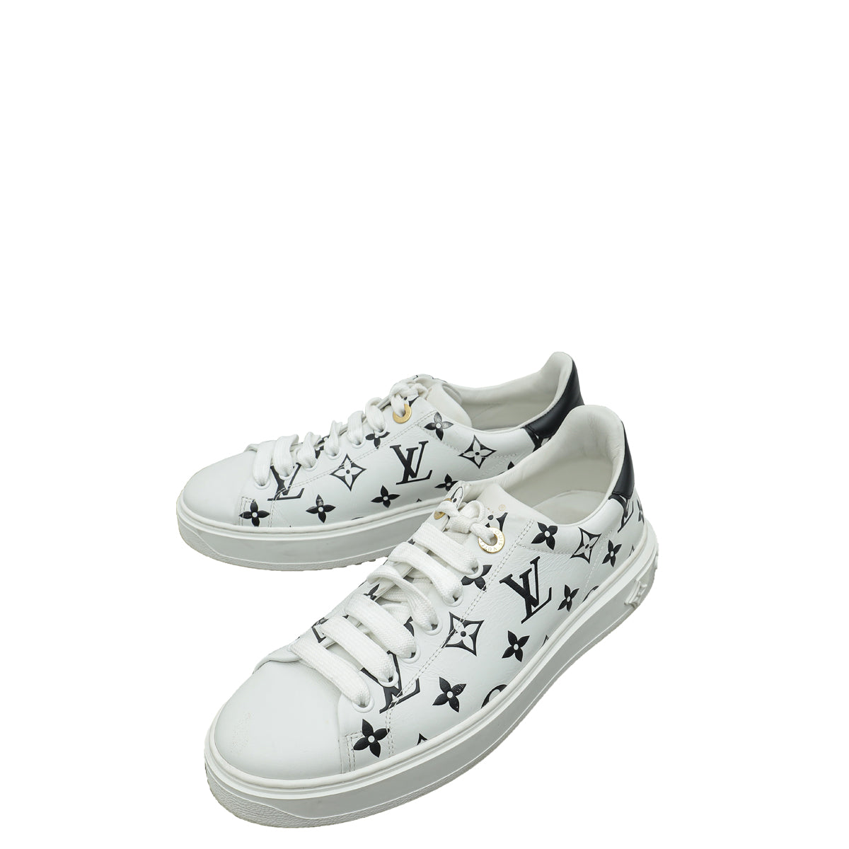 Louis Vuitton Bicolor Monogram Debossed Time Out Sneakers 39-Louis Vuitton-THE CLOSET
