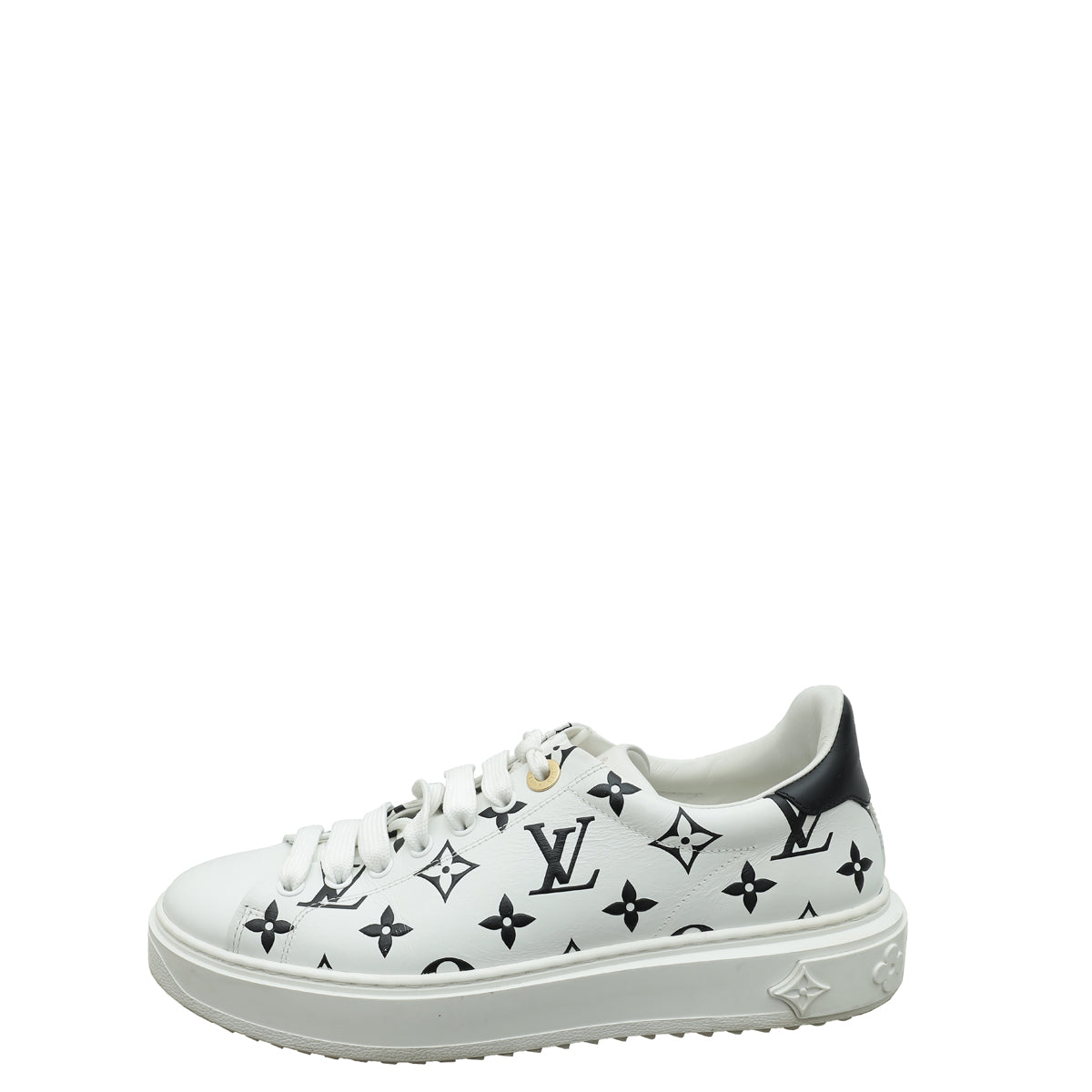 Louis Vuitton Bicolor Monogram Debossed Time Out Sneakers 39