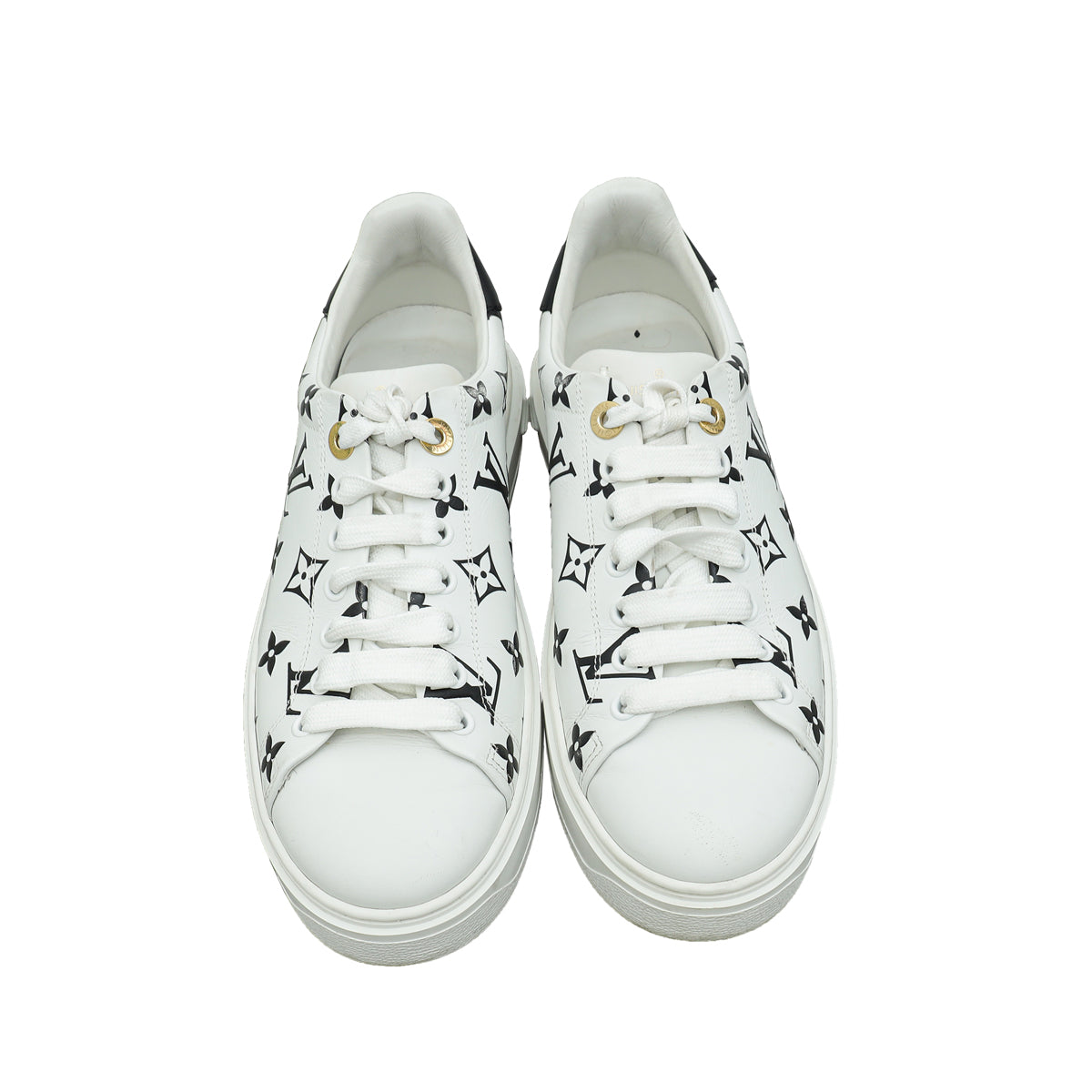 Louis Vuitton Bicolor Monogram Debossed Time Out Sneakers 39