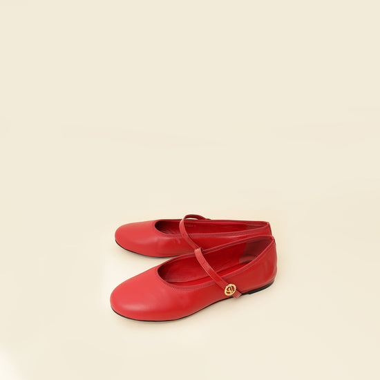 Louis Vuitton Rouge Romy Flat Ballerina 39-Louis Vuitton-THE CLOSET