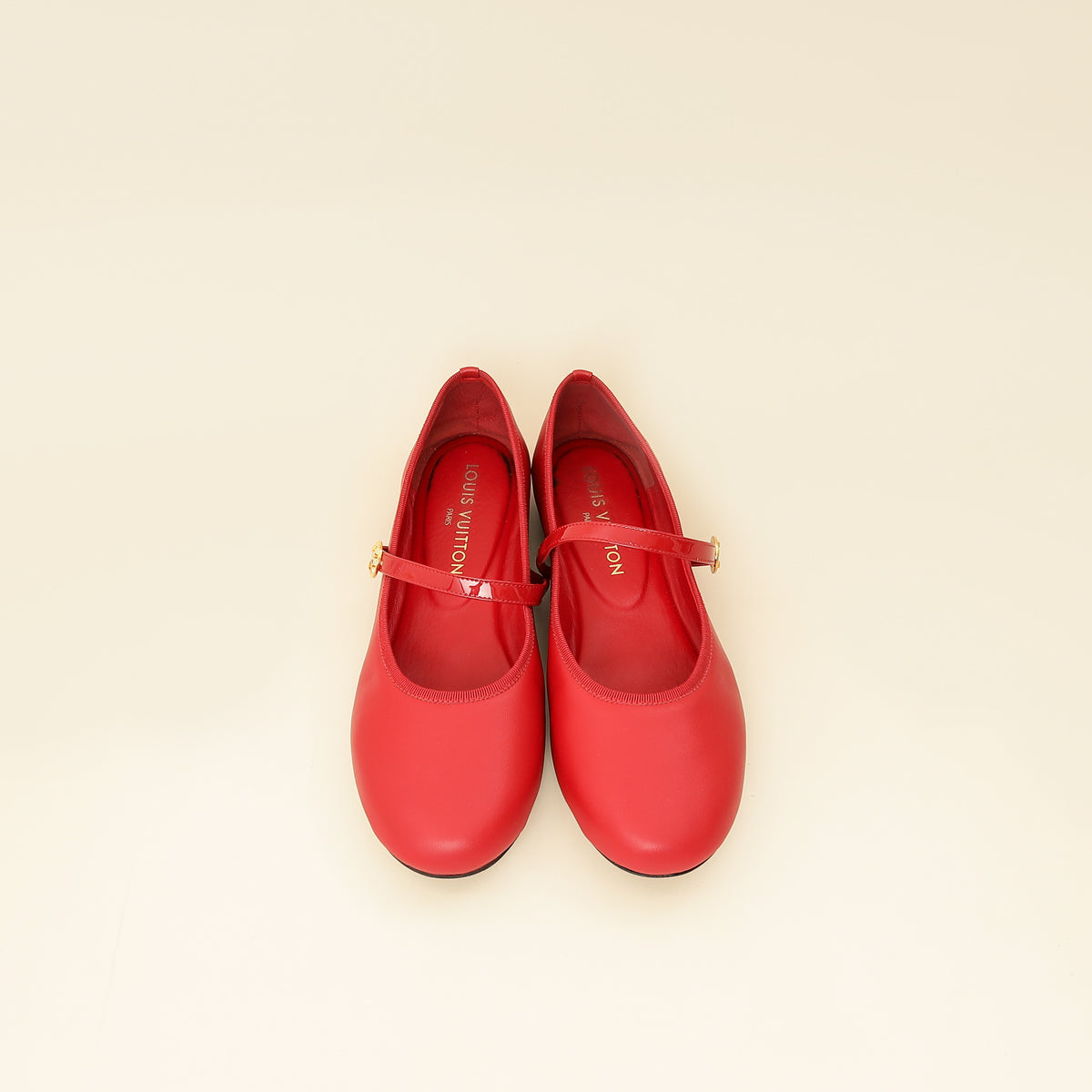 Louis Vuitton Rouge Romy Flat Ballerina 39-Louis Vuitton-THE CLOSET