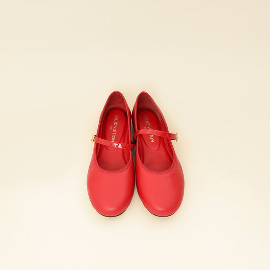 Louis Vuitton Rouge Romy Flat Ballerina 39-Louis Vuitton-THE CLOSET