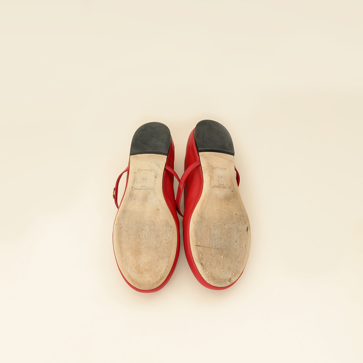 Louis Vuitton Rouge Romy Flat Ballerina 39-Louis Vuitton-THE CLOSET