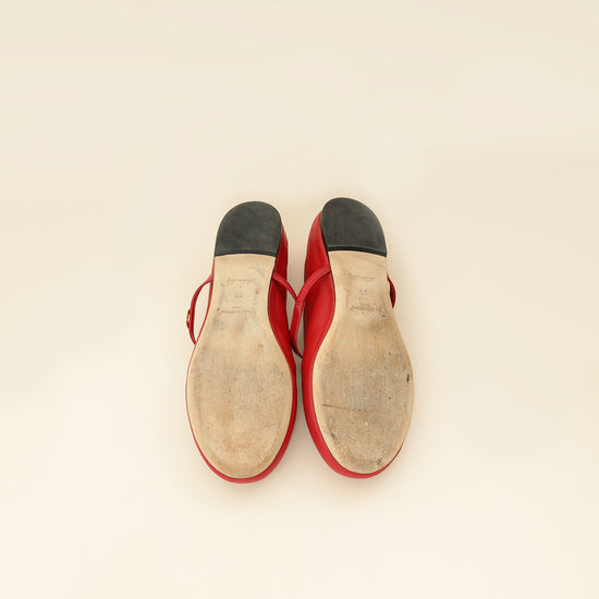 Louis Vuitton Rouge Romy Flat Ballerina 39-Louis Vuitton-THE CLOSET