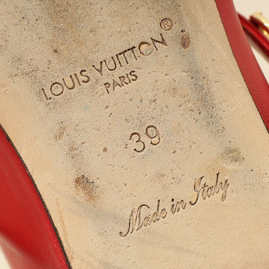 Louis Vuitton Rouge Romy Flat Ballerina 39-Louis Vuitton-THE CLOSET