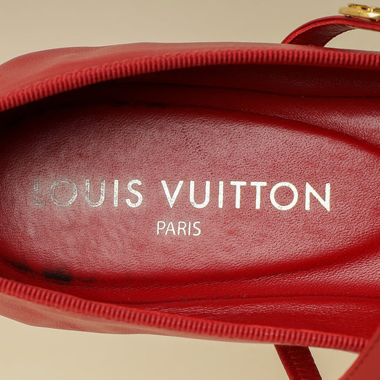 Louis Vuitton Rouge Romy Flat Ballerina 39-Louis Vuitton-THE CLOSET