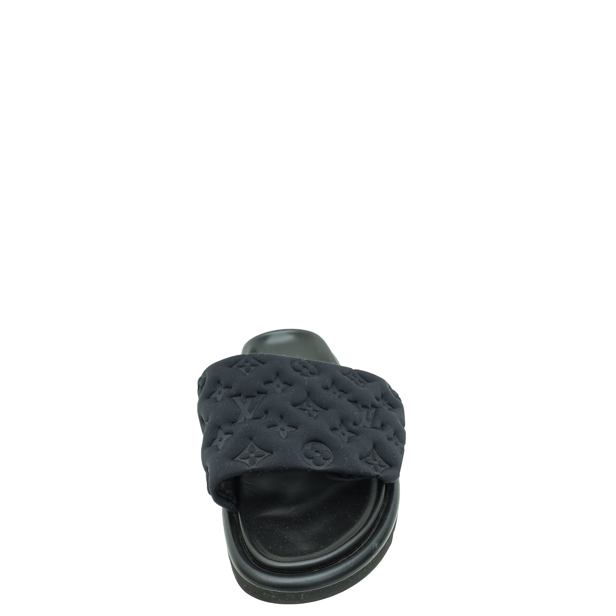 Louis Vuitton Black Monogram Fabric Embossed Monogram Pool Pillow Comfort Mules 40-Louis Vuitton-THE CLOSET