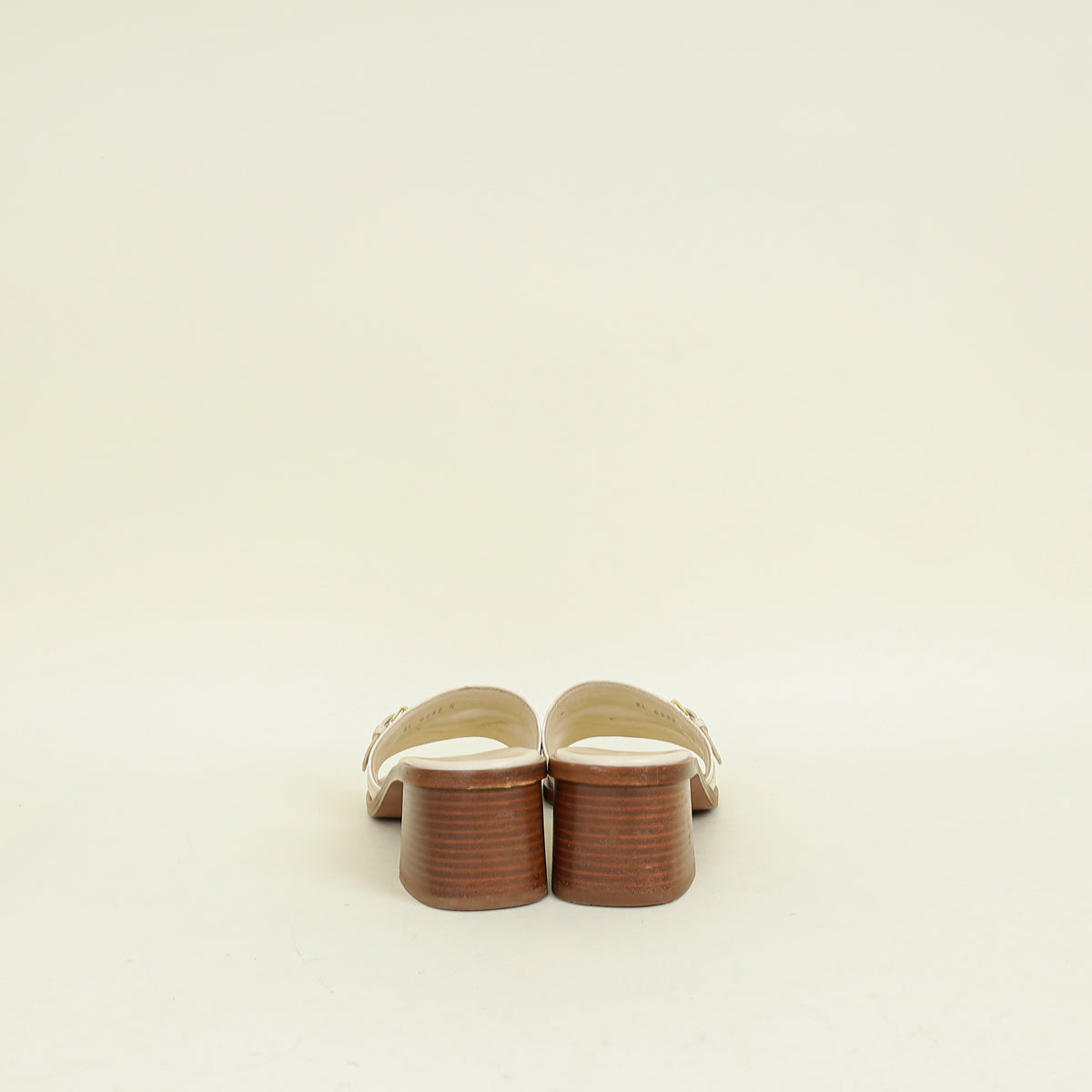 Louis Vuitton Cream Monogram Empreinte Lockit Mules 40