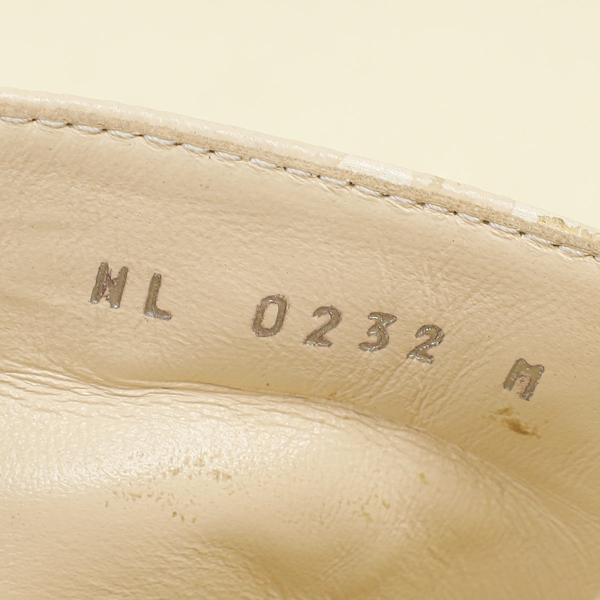 Louis Vuitton Cream Monogram Empreinte Lockit Mules 40