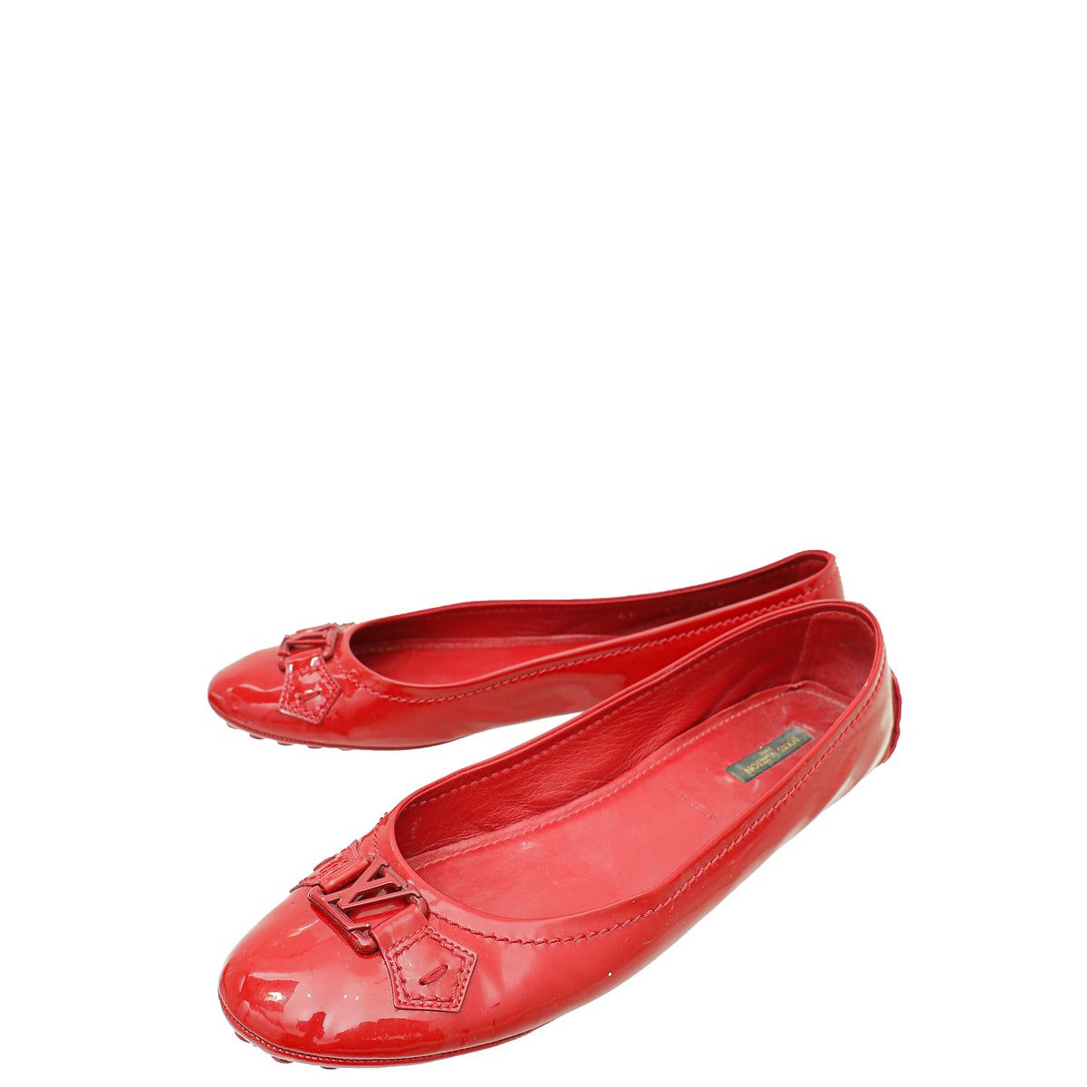 Louis Vuitton Red Oxford Ballerina Flats 41