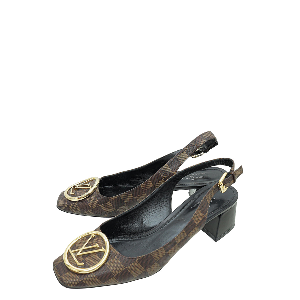 Louis Vuitton Damier Ebene Coated Canvas Madeleine Slingback Sandals Size  41 Louis Vuitton