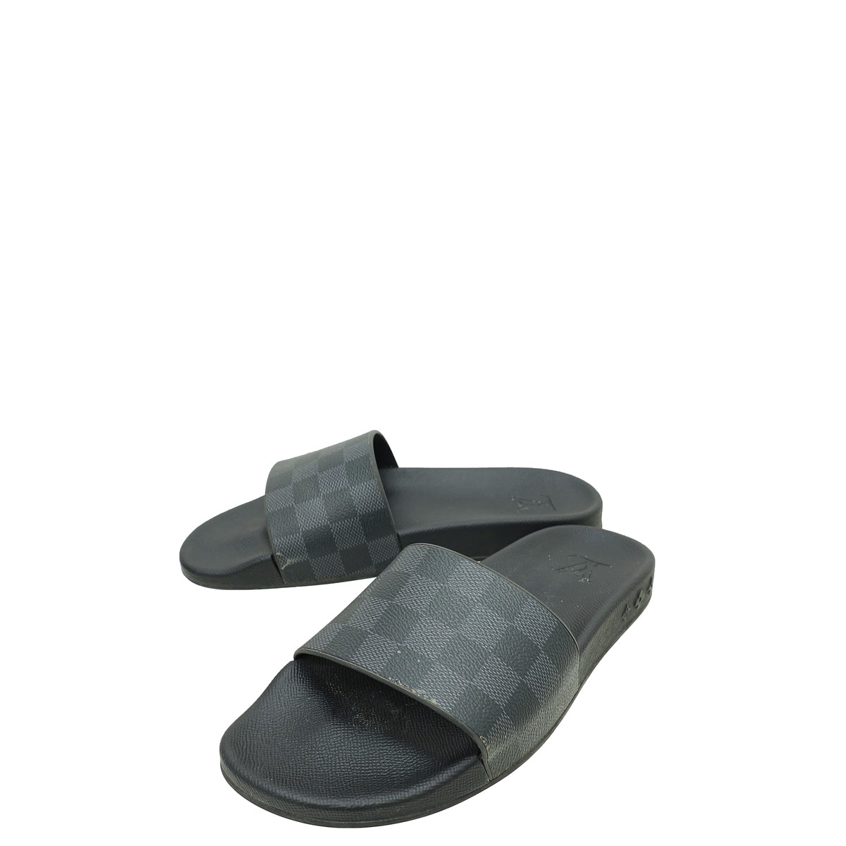 Louis Vuitton Bicolor Rubber Graphite Waterfront Mules 6.5-Louis Vuitton-THE CLOSET