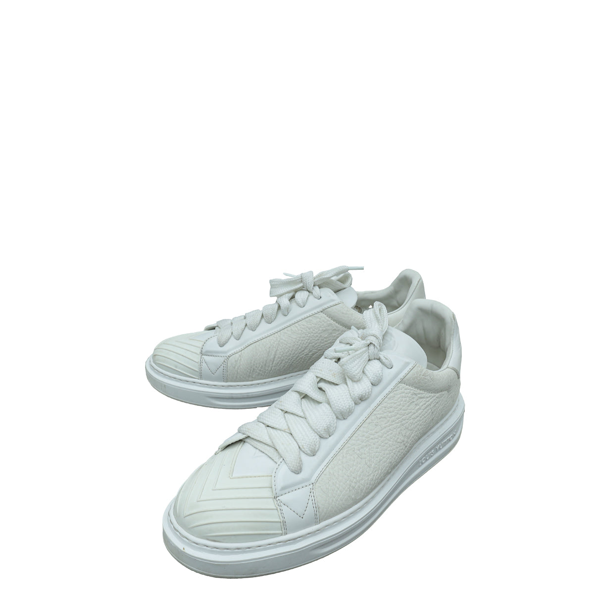 Louis Vuitton White Monogram Calfskin Blaster Sneakers 8-Louis Vuitton-THE CLOSET