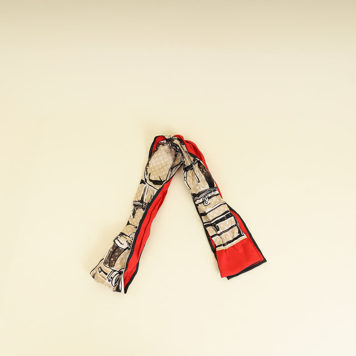 Louis Vuitton Multicolor Trunks Print Bandeau Scarf-Louis Vuitton-THE CLOSET