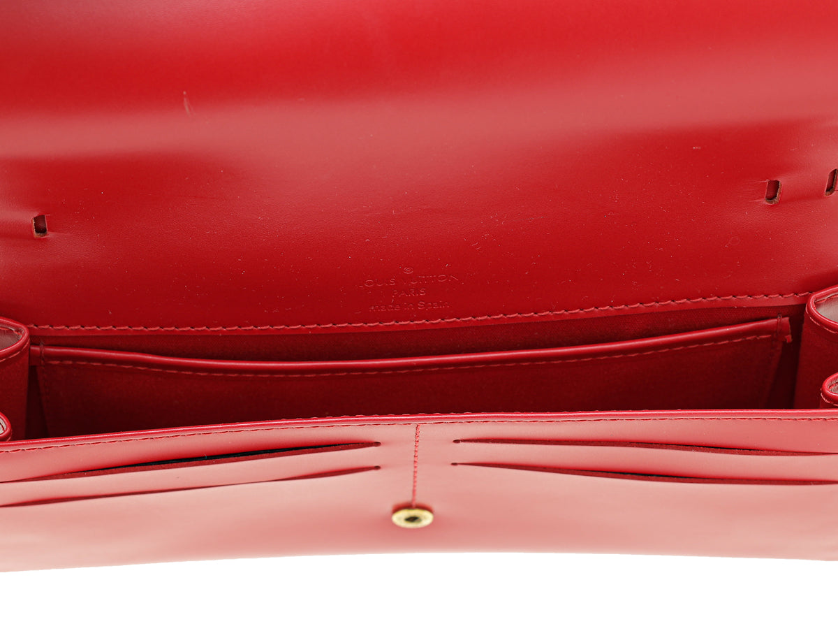 Louis Vuitton Red Honfleur Clutch Bag