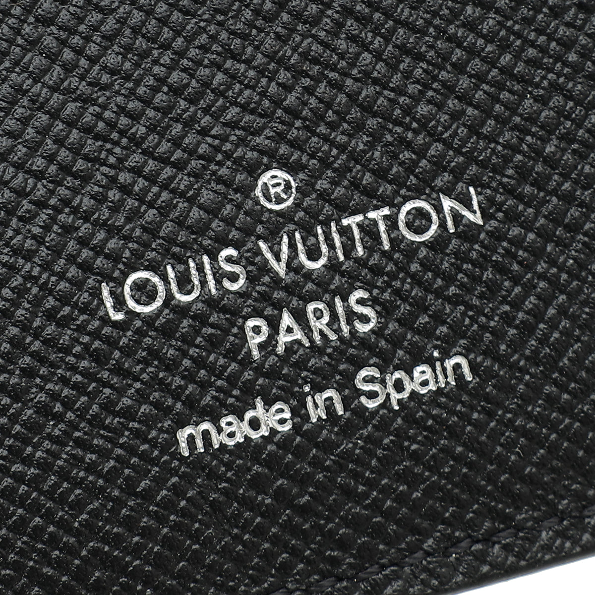 Louis Vuitton Black Taiga Passport Cover W/ MNS Initials