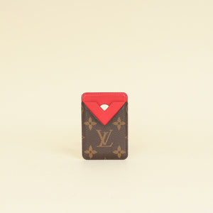 Louis Vuitton Monogram Sari Red Porte-Cartes Magnet Wallet