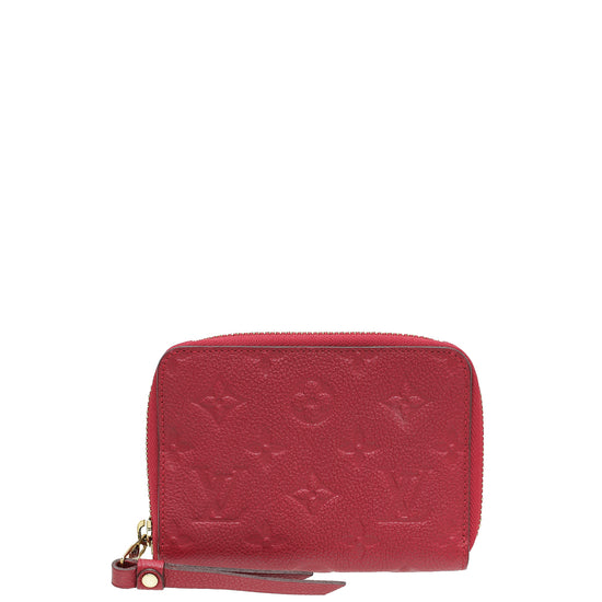 Red Louis Vuitton Monogram Empreinte Zippy Wallet