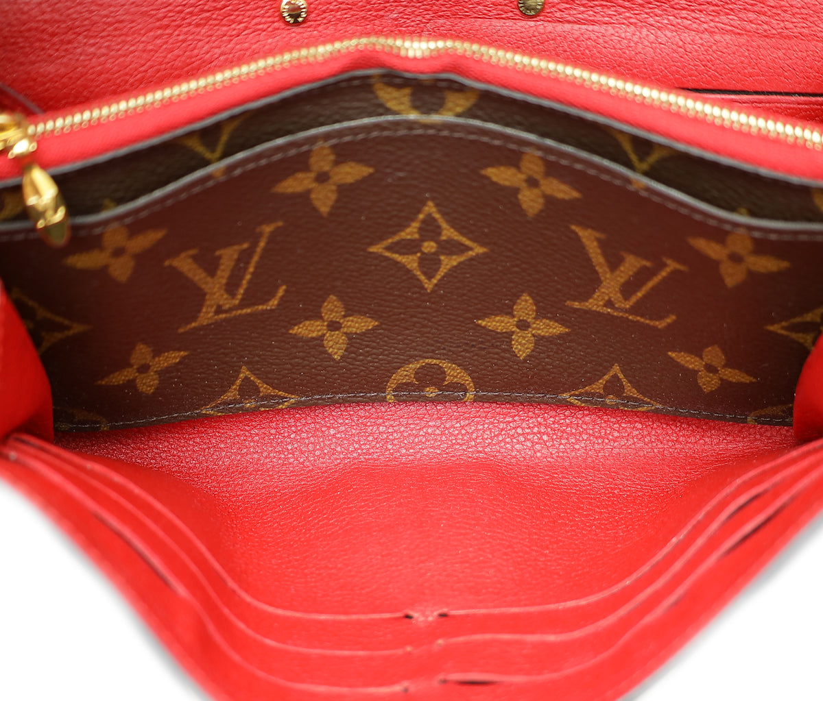 Louis Vuitton Monogram Red Pallas Long Wallet