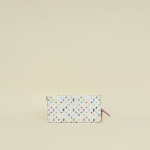 Louis Vuitton White Multicolor Monogram Insolite Wallet w/ Initial