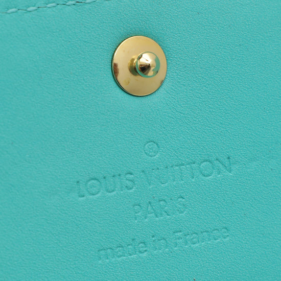 Louis Vuitton Bleu Lagon Monogram Vernis Sarah Wallet