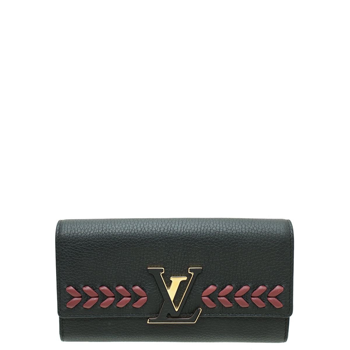 Louis Vuitton Black Capucines Long Wallet W/ Braided Detail-Louis Vuitton-THE CLOSET