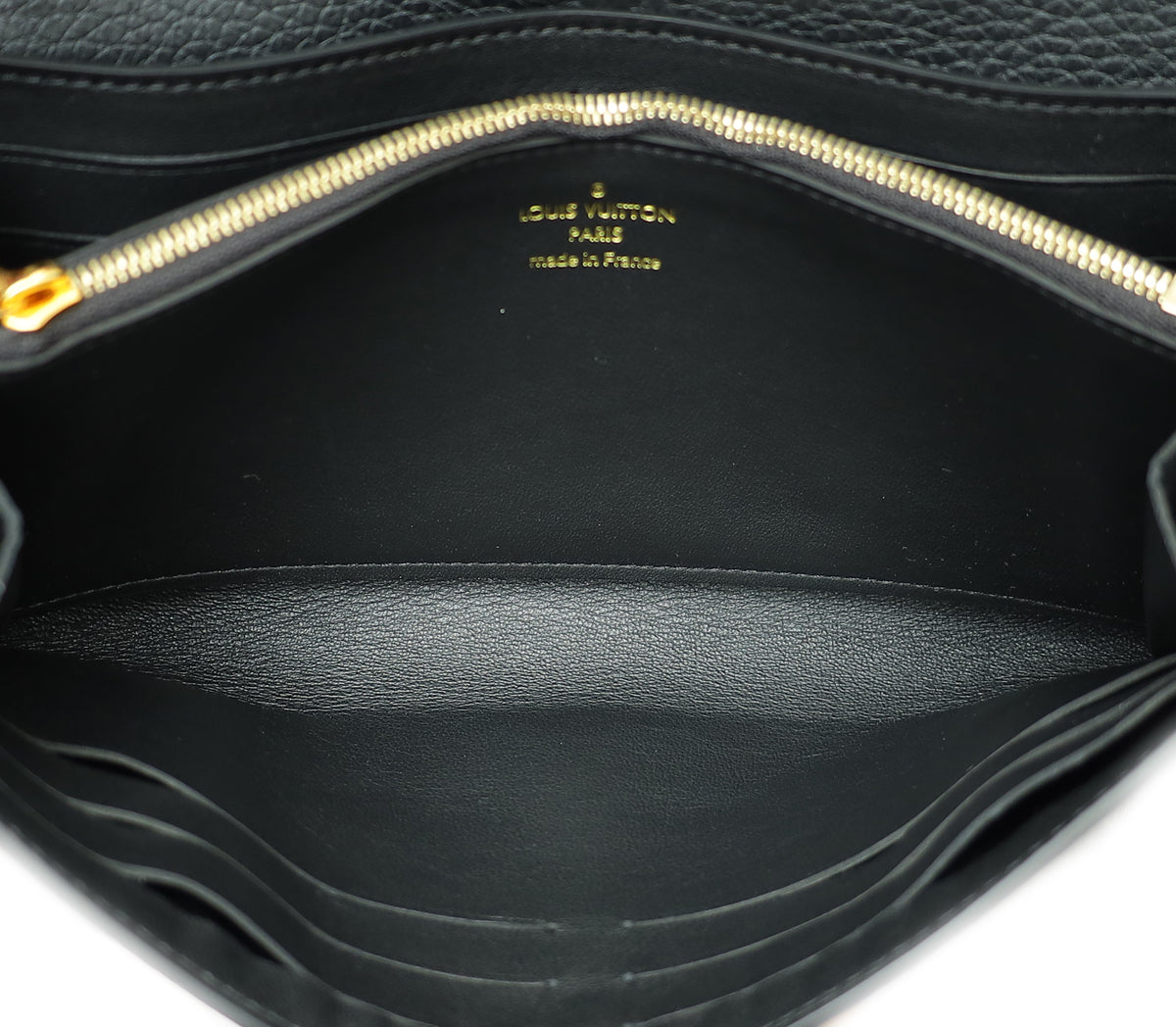 Louis Vuitton Black Capucines Long Wallet W/ Braided Detail