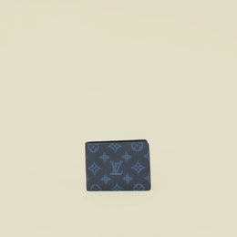 Louis Vuitton Navy Blue Monogram Shadow Multiple Wallet