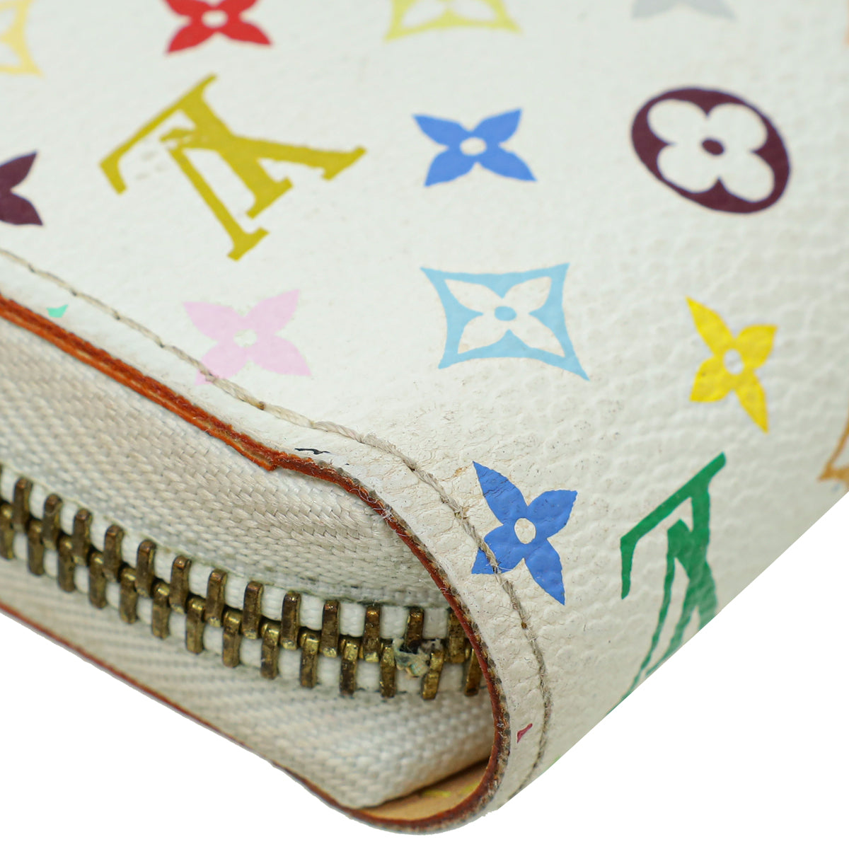 Louis Vuitton White Multicolor Monogram Zippy Wallet