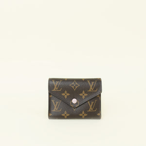 Louis Vuitton Monogram Rose Ballerine Victorine Wallet W/ K.B INITIAL