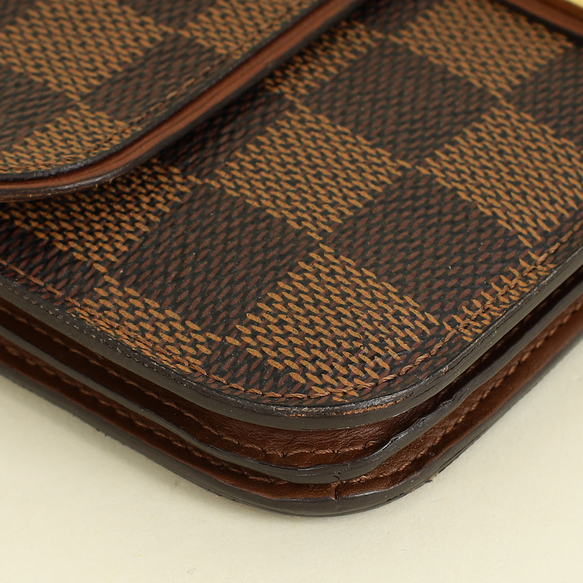 Louis Vuitton Damier Ebene Ascot Wallet w/ SMR Initial