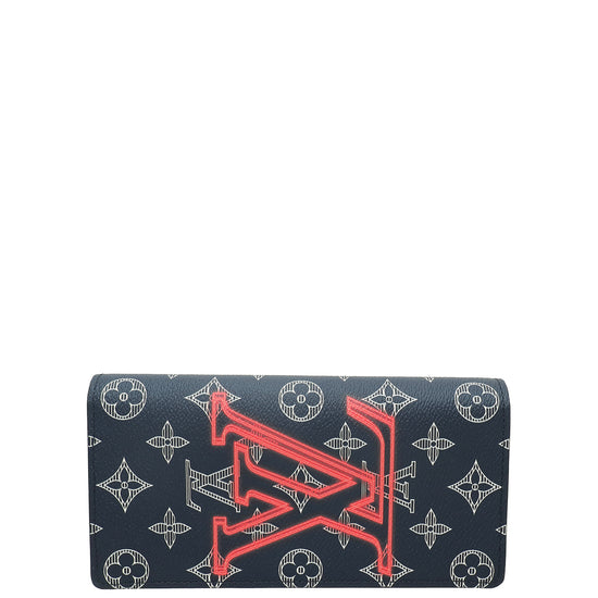 Louis Vuitton Navy Blue Monogram Upside Down Brazza Wallet