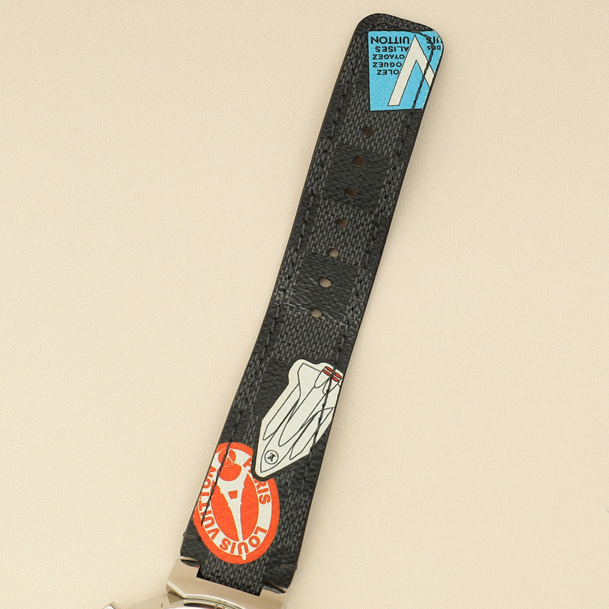 Louis Vuitton Stainless Steel Damier Graphite Tambour Automatic 44mm Watch-Louis Vuitton-THE CLOSET