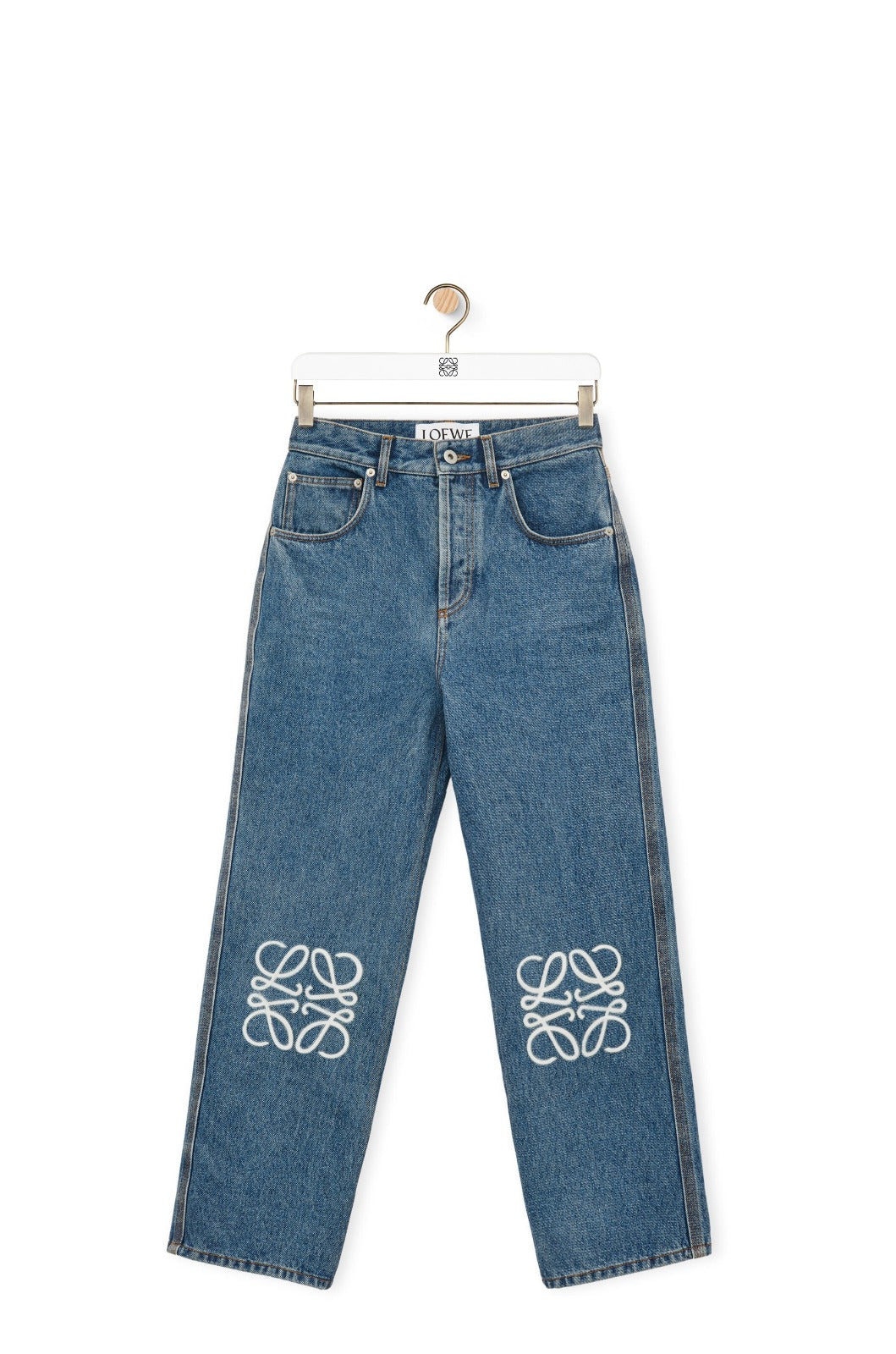 Loewe Mid Blue Anagram Baggy Denim Jeans